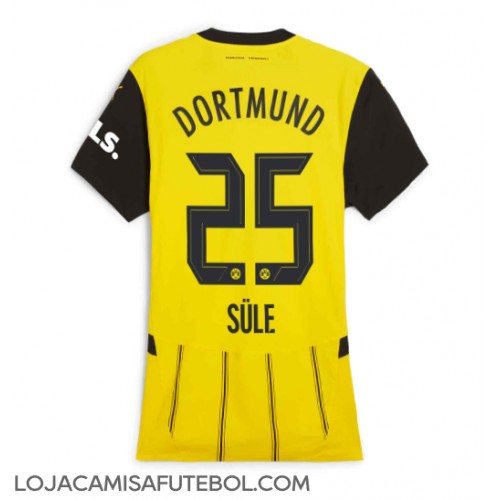 Camisa de Futebol Borussia Dortmund Niklas Sule #25 Equipamento Principal Mulheres 2024-25 Manga Curta